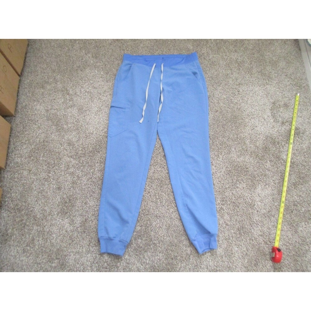 FIGS Technical Collection Scrub Pants M/T Blue Solid Polyester Blend
